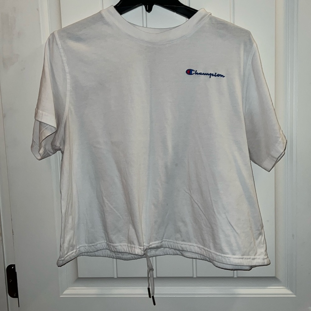 Champion white crop short sleeve top. No stains or holes.